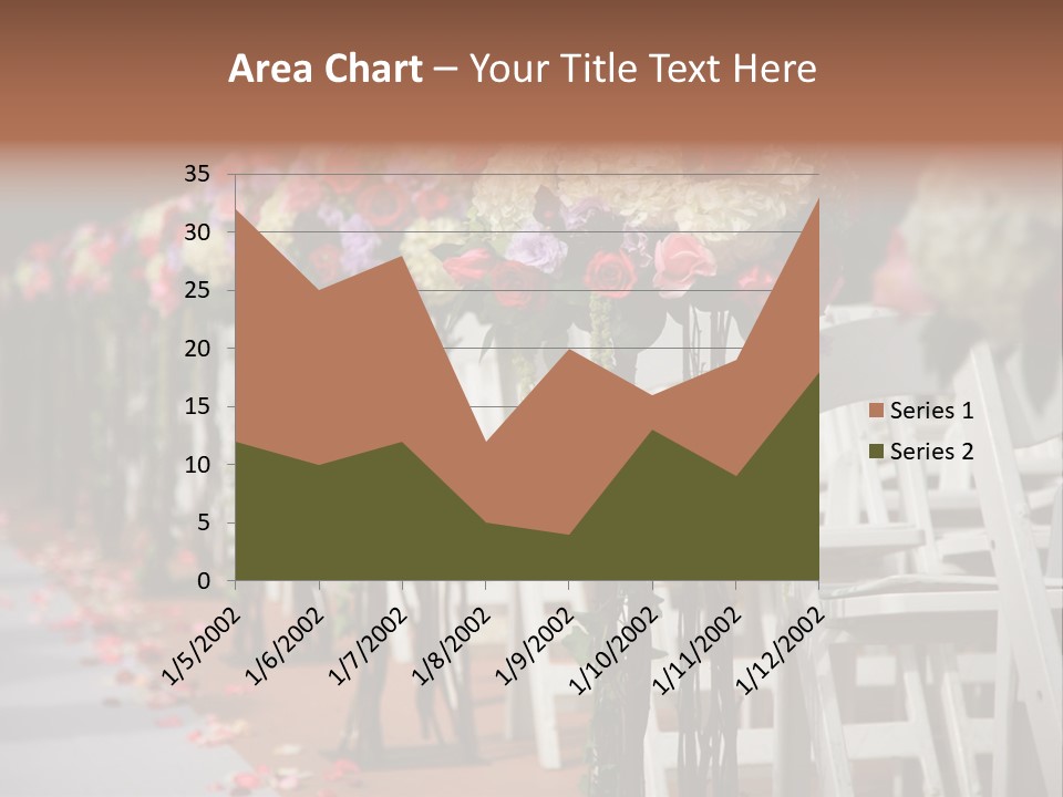 Beautiful Wedding Flower Arrangement Of Seats Along The Aisle PowerPoint Template