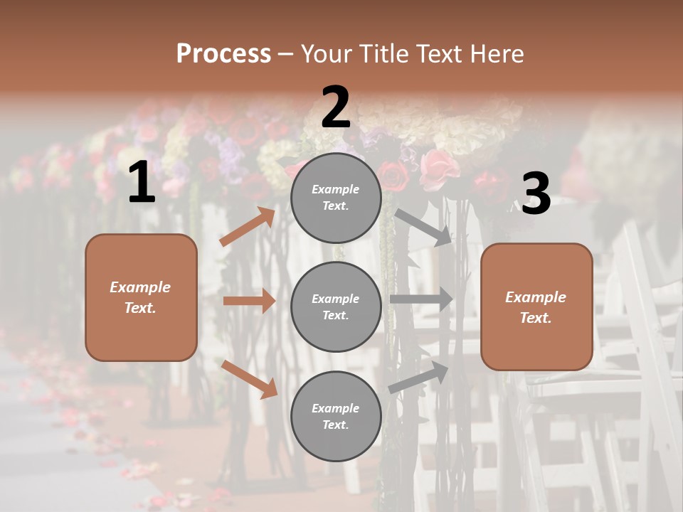 Beautiful Wedding Flower Arrangement Of Seats Along The Aisle PowerPoint Template