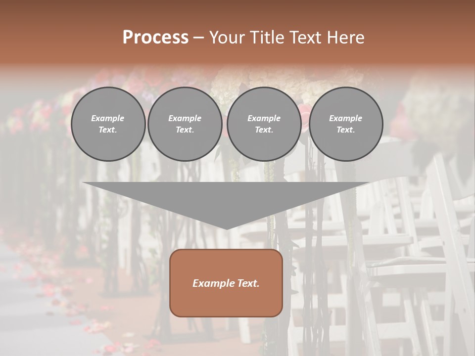 Beautiful Wedding Flower Arrangement Of Seats Along The Aisle PowerPoint Template