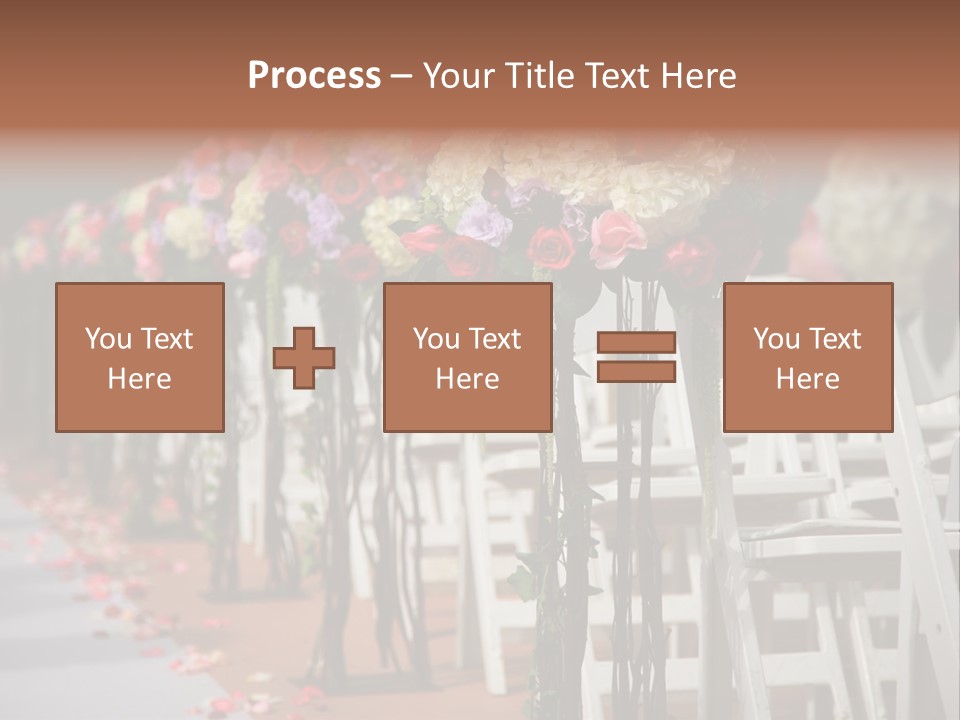 Beautiful Wedding Flower Arrangement Of Seats Along The Aisle PowerPoint Template