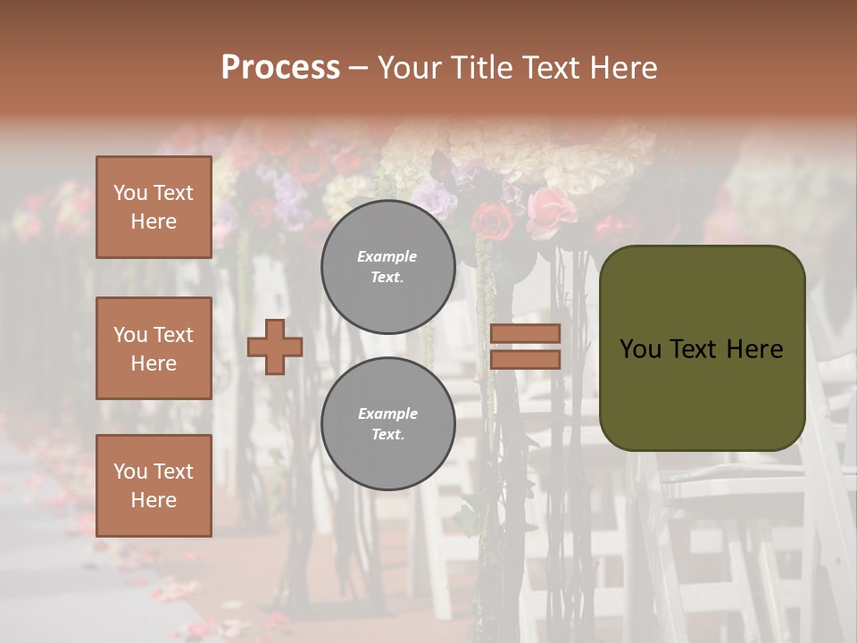 Beautiful Wedding Flower Arrangement Of Seats Along The Aisle PowerPoint Template