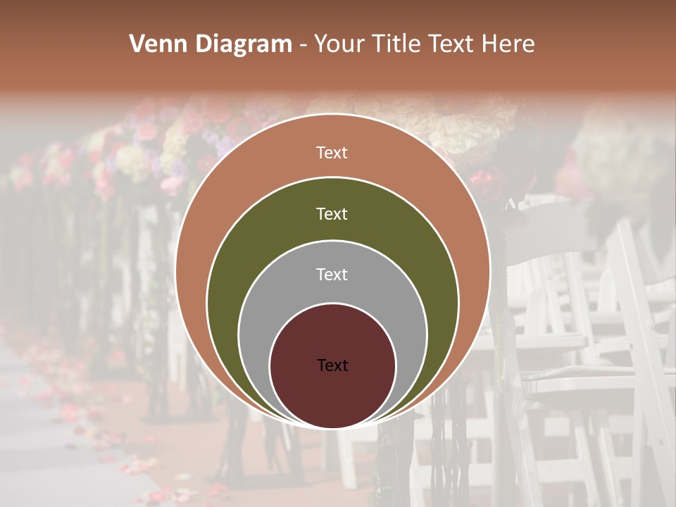 Beautiful Wedding Flower Arrangement Of Seats Along The Aisle PowerPoint Template