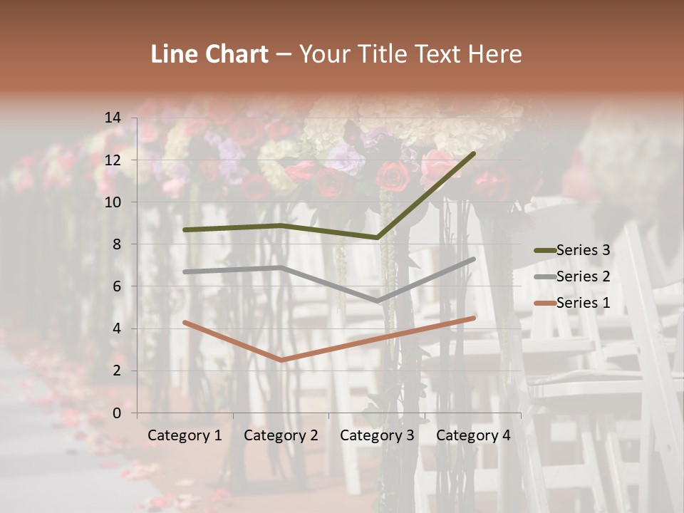 Beautiful Wedding Flower Arrangement Of Seats Along The Aisle PowerPoint Template
