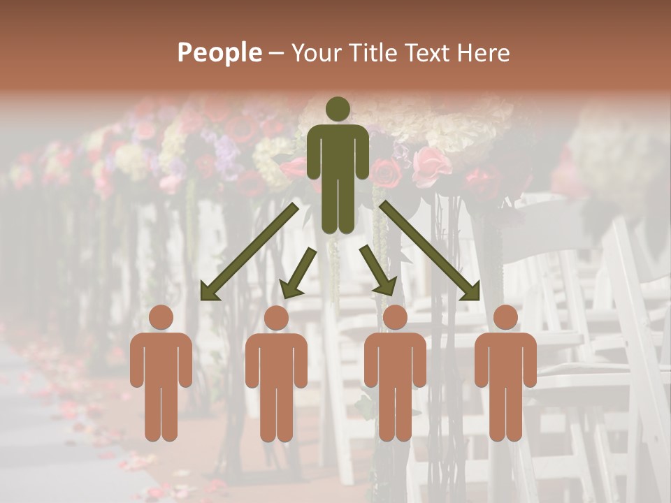 Beautiful Wedding Flower Arrangement Of Seats Along The Aisle PowerPoint Template