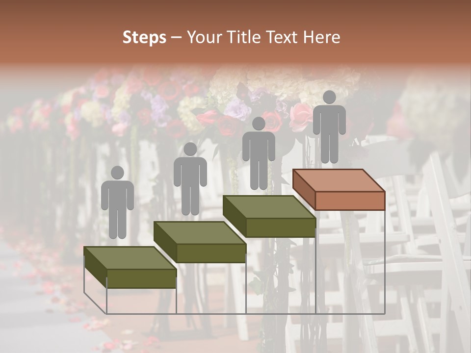 Beautiful Wedding Flower Arrangement Of Seats Along The Aisle PowerPoint Template