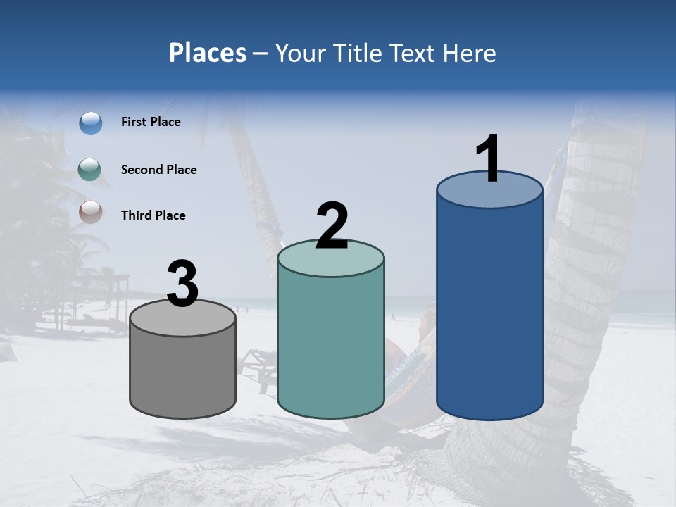 Young Woman Relaxing On The Hammock On A Tropical Beach PowerPoint Template