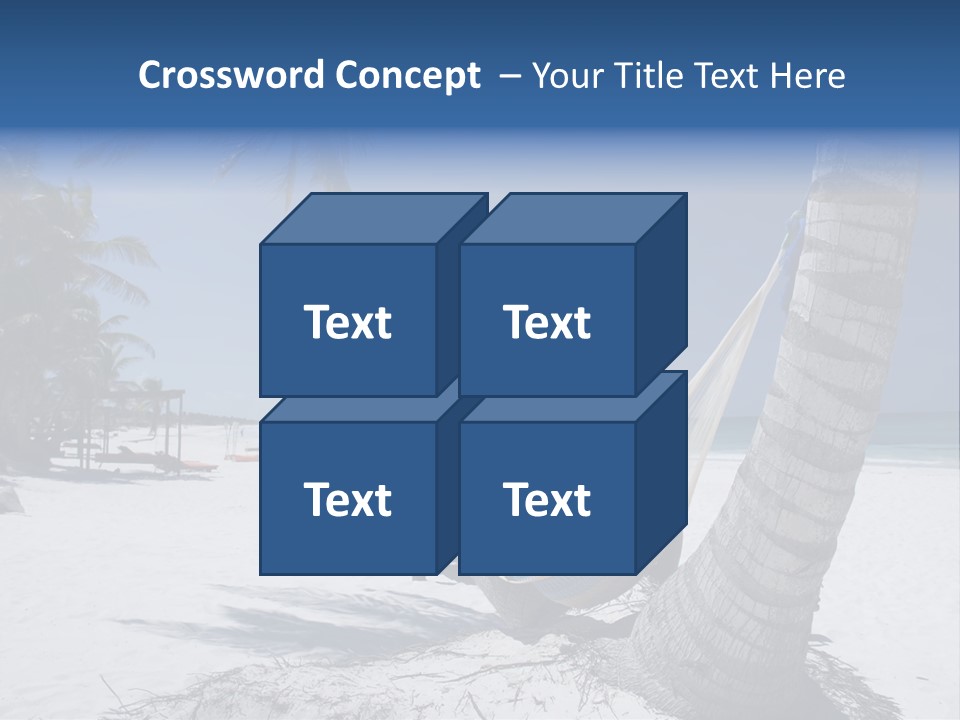 Young Woman Relaxing On The Hammock On A Tropical Beach PowerPoint Template