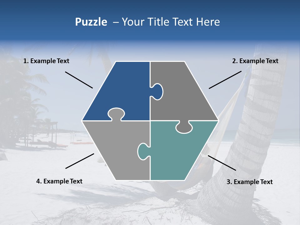 Young Woman Relaxing On The Hammock On A Tropical Beach PowerPoint Template