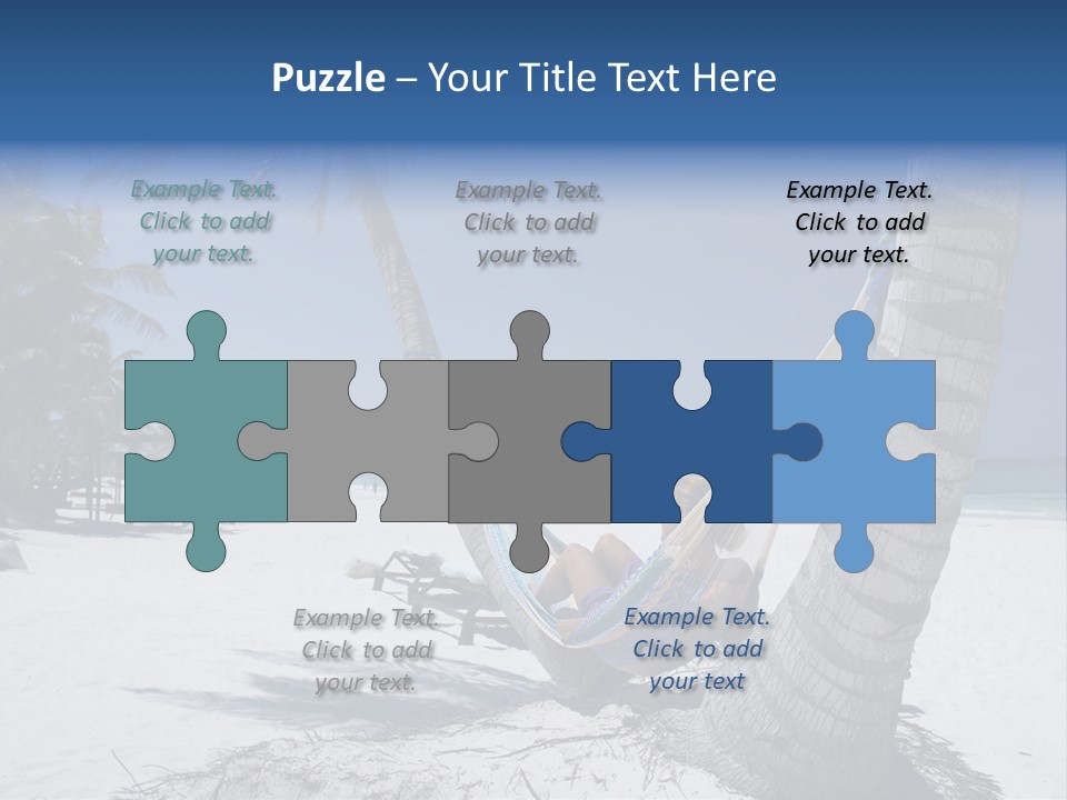 Young Woman Relaxing On The Hammock On A Tropical Beach PowerPoint Template