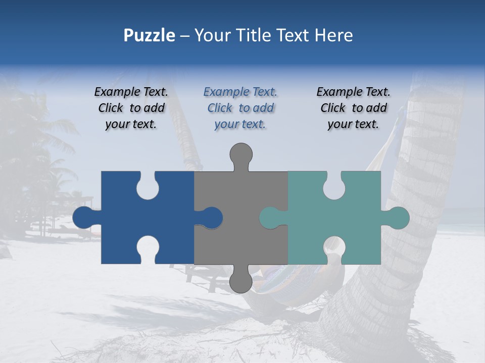 Young Woman Relaxing On The Hammock On A Tropical Beach PowerPoint Template