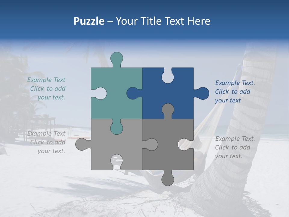 Young Woman Relaxing On The Hammock On A Tropical Beach PowerPoint Template