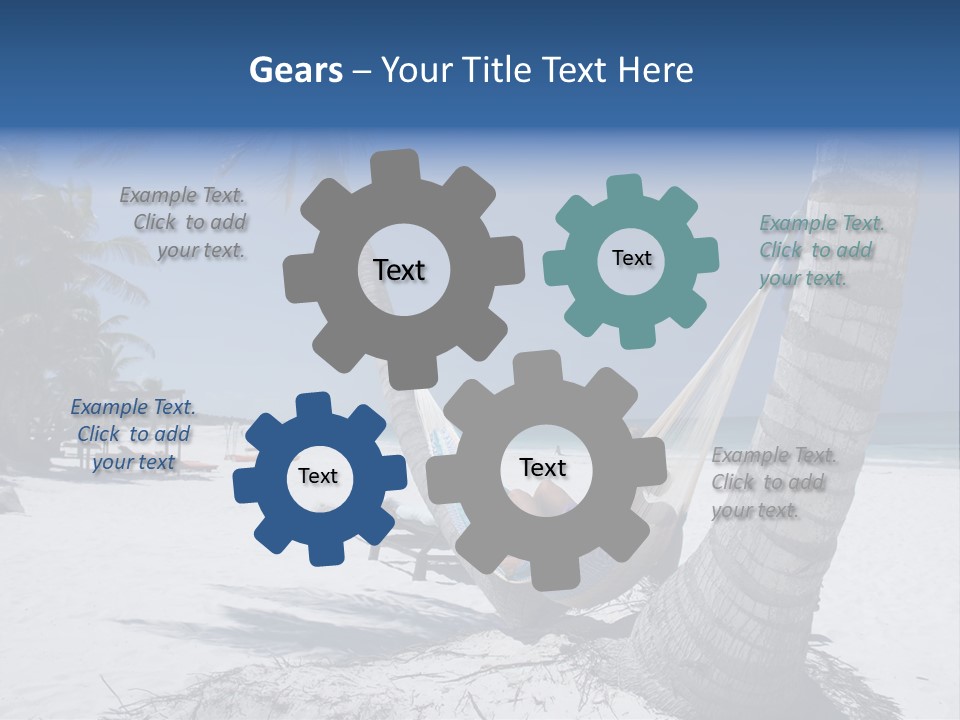 Young Woman Relaxing On The Hammock On A Tropical Beach PowerPoint Template