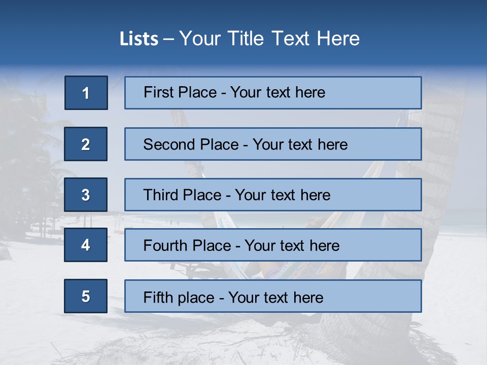 Young Woman Relaxing On The Hammock On A Tropical Beach PowerPoint Template