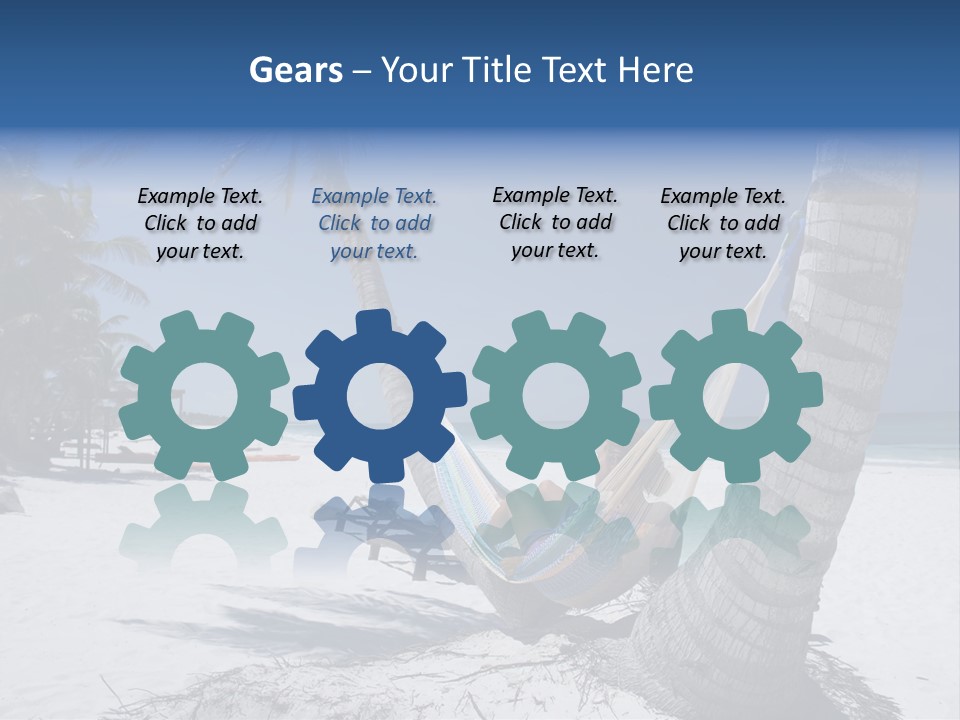 Young Woman Relaxing On The Hammock On A Tropical Beach PowerPoint Template