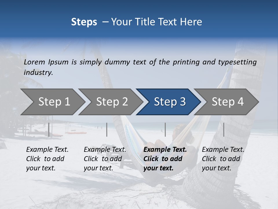 Young Woman Relaxing On The Hammock On A Tropical Beach PowerPoint Template