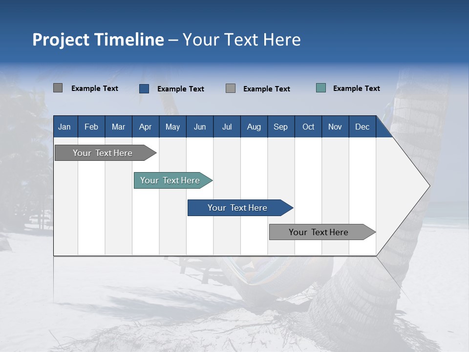 Young Woman Relaxing On The Hammock On A Tropical Beach PowerPoint Template