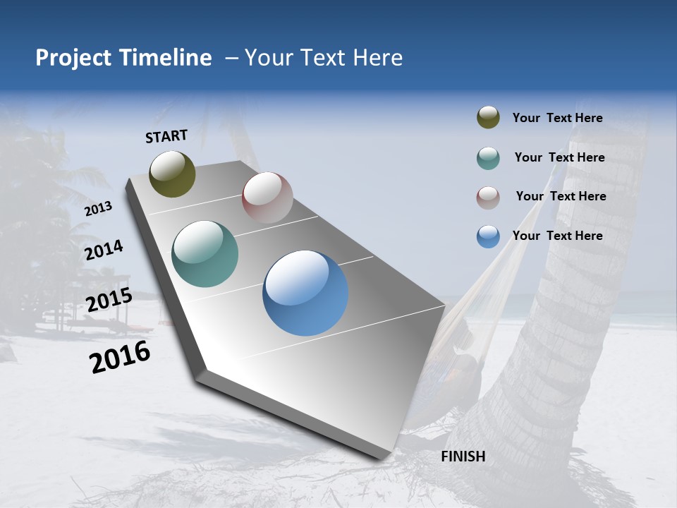 Young Woman Relaxing On The Hammock On A Tropical Beach PowerPoint Template