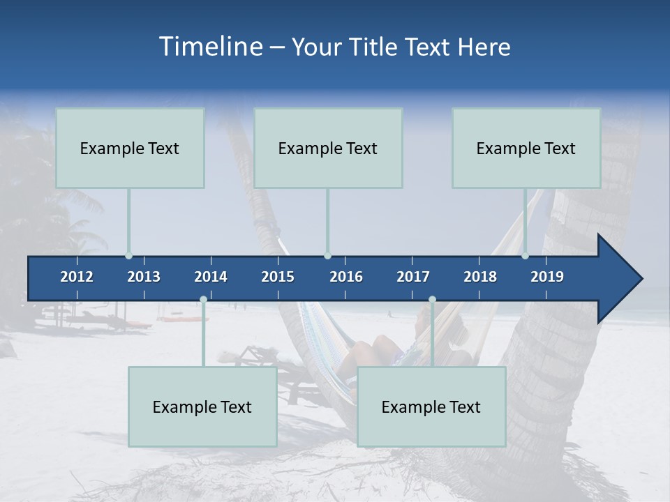 Young Woman Relaxing On The Hammock On A Tropical Beach PowerPoint Template