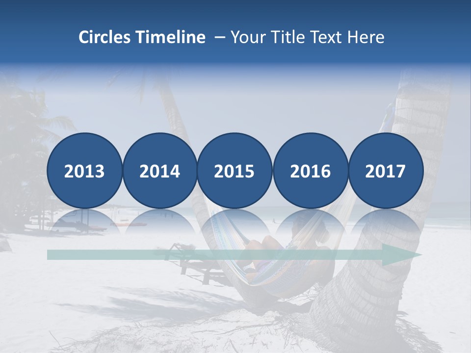 Young Woman Relaxing On The Hammock On A Tropical Beach PowerPoint Template