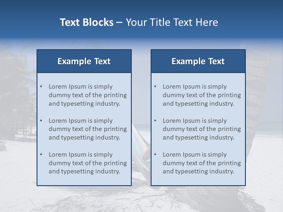 Young Woman Relaxing On The Hammock On A Tropical Beach PowerPoint Template