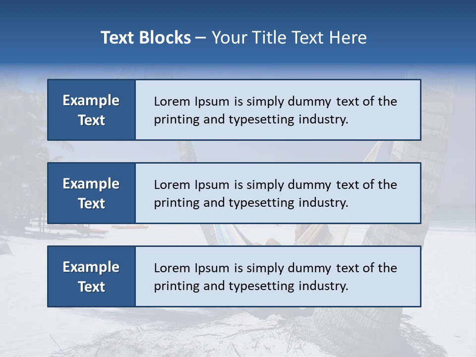 Young Woman Relaxing On The Hammock On A Tropical Beach PowerPoint Template