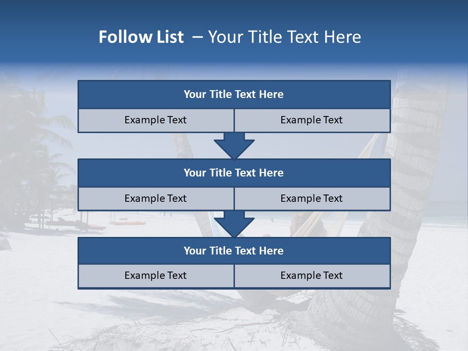 Young Woman Relaxing On The Hammock On A Tropical Beach PowerPoint Template