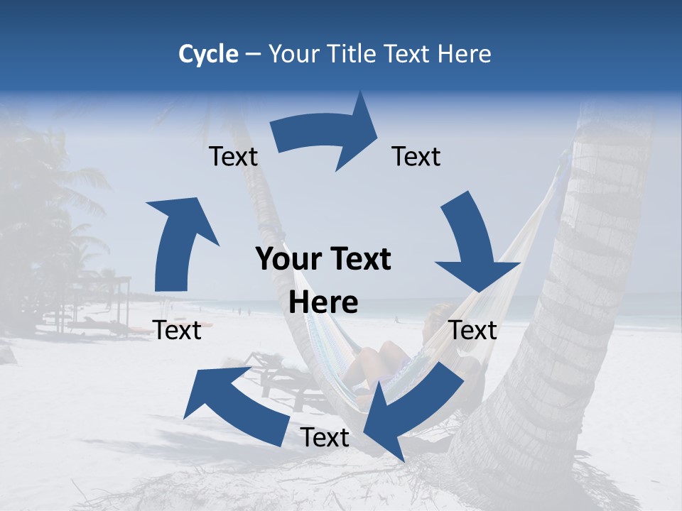 Young Woman Relaxing On The Hammock On A Tropical Beach PowerPoint Template