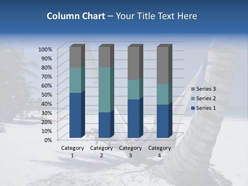 Young Woman Relaxing On The Hammock On A Tropical Beach PowerPoint Template