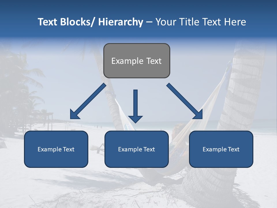 Young Woman Relaxing On The Hammock On A Tropical Beach PowerPoint Template