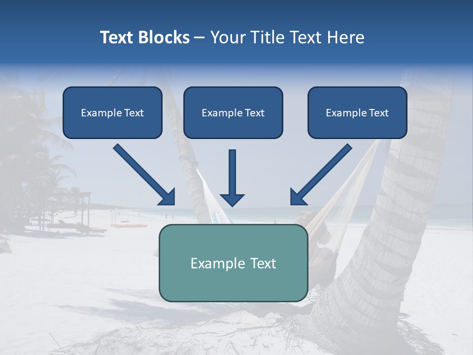 Young Woman Relaxing On The Hammock On A Tropical Beach PowerPoint Template