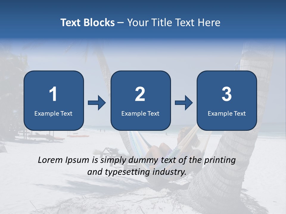 Young Woman Relaxing On The Hammock On A Tropical Beach PowerPoint Template