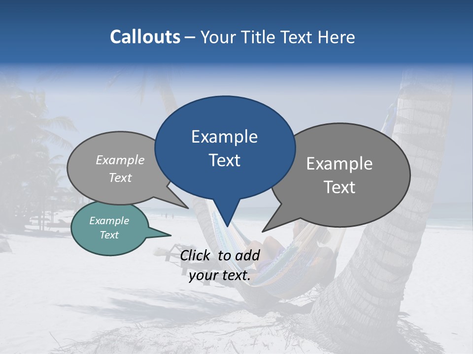 Young Woman Relaxing On The Hammock On A Tropical Beach PowerPoint Template