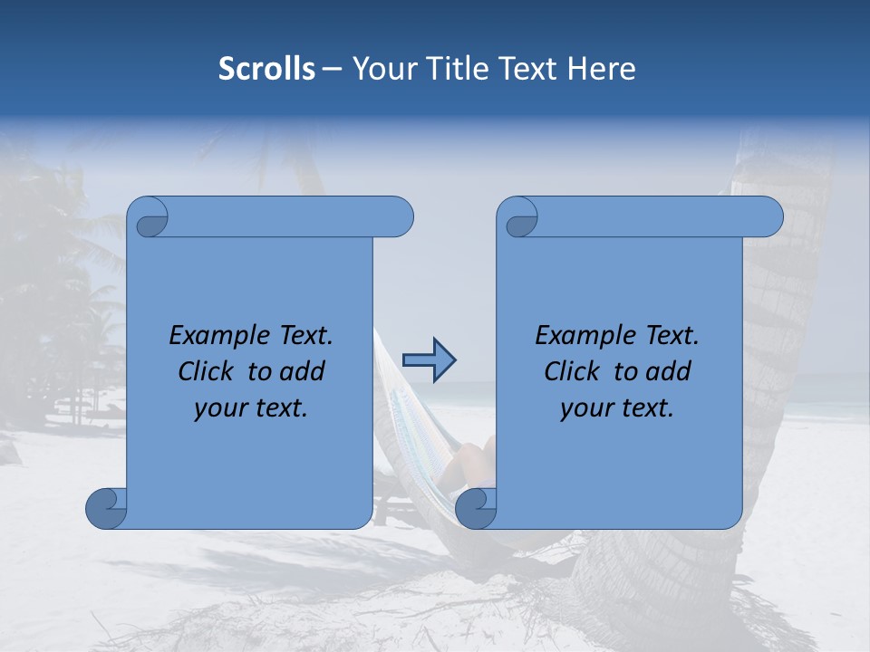 Young Woman Relaxing On The Hammock On A Tropical Beach PowerPoint Template