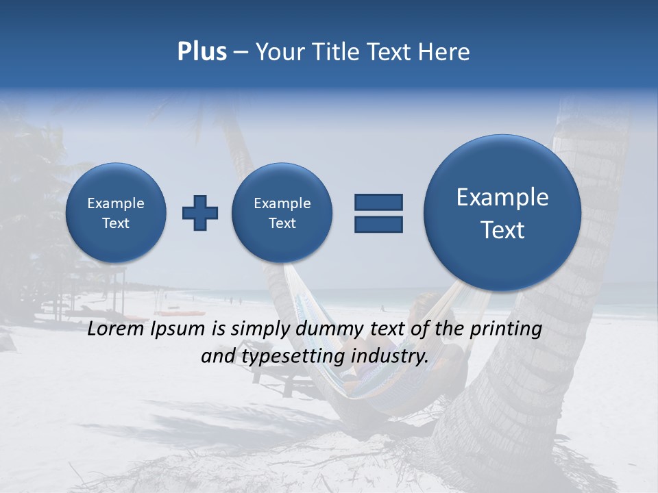 Young Woman Relaxing On The Hammock On A Tropical Beach PowerPoint Template