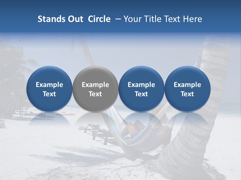 Young Woman Relaxing On The Hammock On A Tropical Beach PowerPoint Template