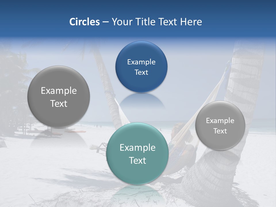 Young Woman Relaxing On The Hammock On A Tropical Beach PowerPoint Template