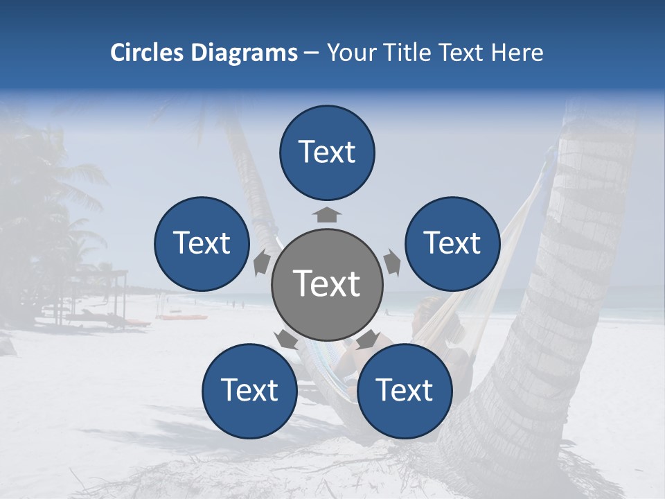 Young Woman Relaxing On The Hammock On A Tropical Beach PowerPoint Template