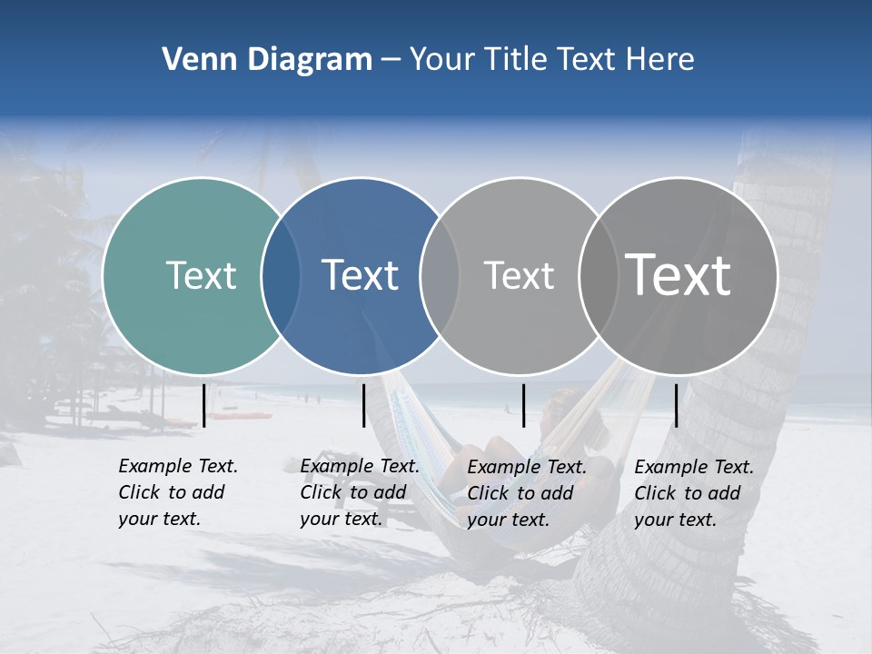 Young Woman Relaxing On The Hammock On A Tropical Beach PowerPoint Template