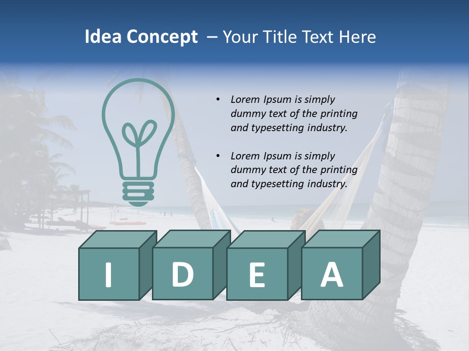 Young Woman Relaxing On The Hammock On A Tropical Beach PowerPoint Template