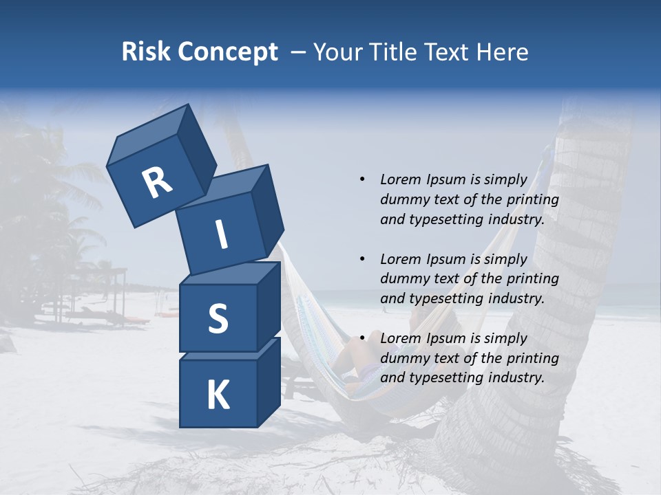 Young Woman Relaxing On The Hammock On A Tropical Beach PowerPoint Template