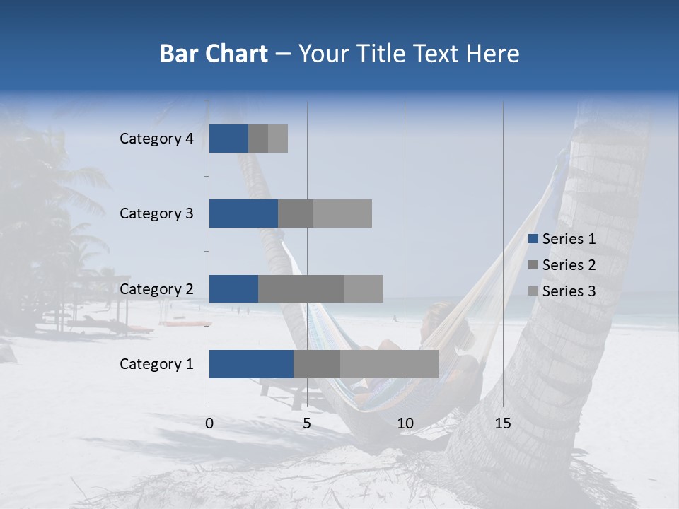 Young Woman Relaxing On The Hammock On A Tropical Beach PowerPoint Template