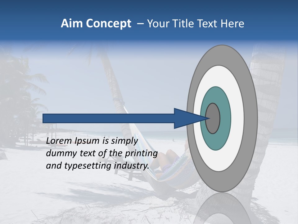 Young Woman Relaxing On The Hammock On A Tropical Beach PowerPoint Template