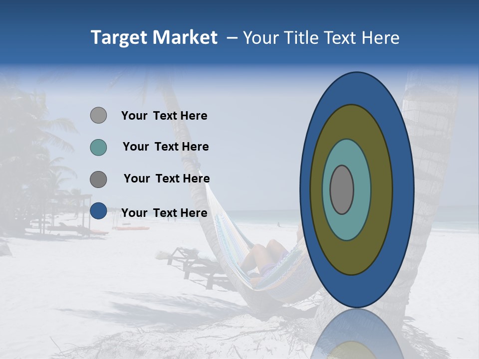 Young Woman Relaxing On The Hammock On A Tropical Beach PowerPoint Template