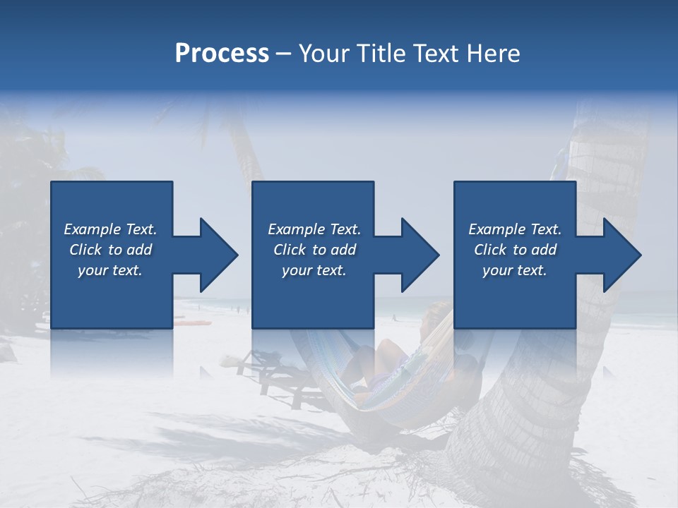 Young Woman Relaxing On The Hammock On A Tropical Beach PowerPoint Template