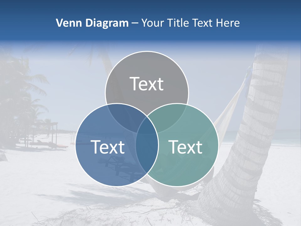 Young Woman Relaxing On The Hammock On A Tropical Beach PowerPoint Template