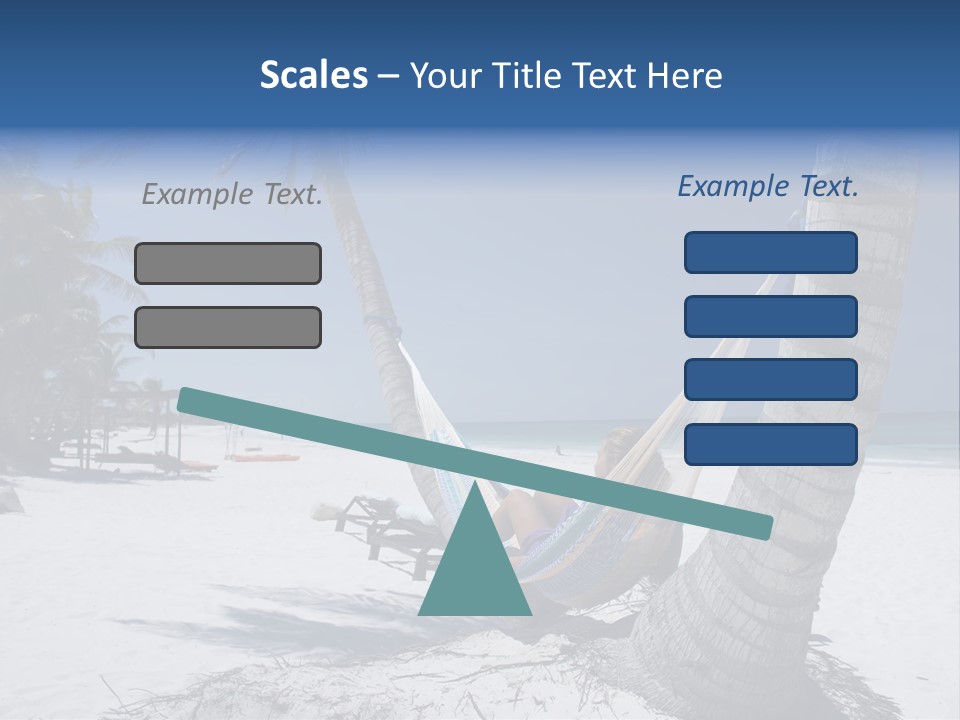 Young Woman Relaxing On The Hammock On A Tropical Beach PowerPoint Template