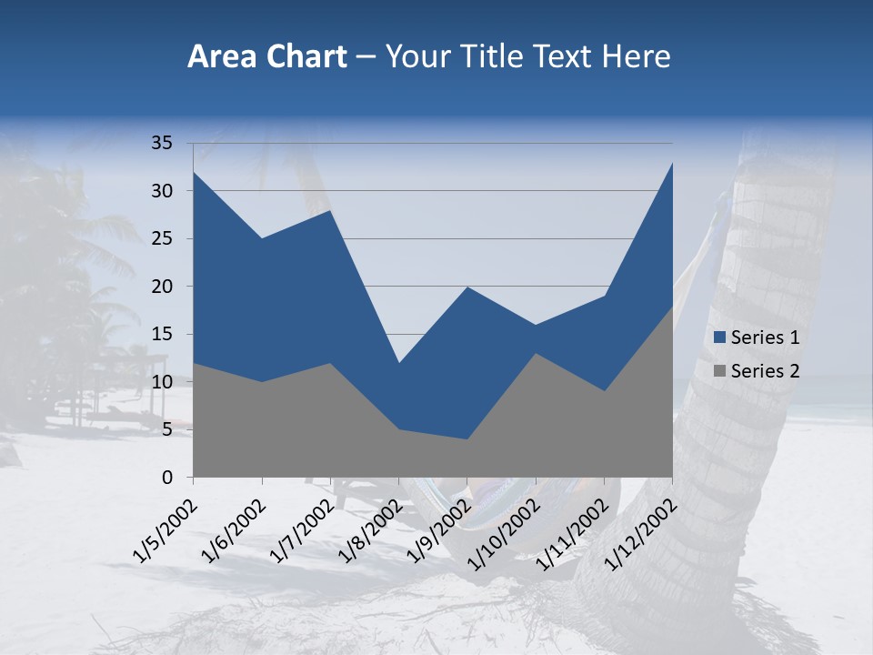 Young Woman Relaxing On The Hammock On A Tropical Beach PowerPoint Template