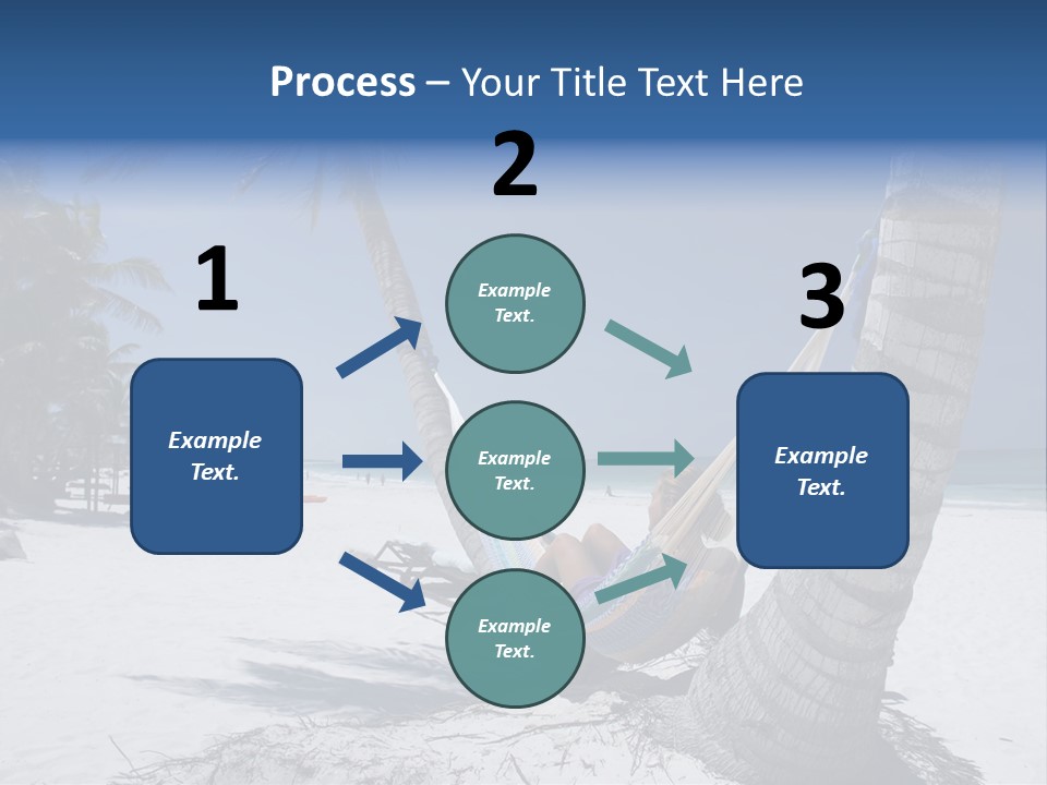 Young Woman Relaxing On The Hammock On A Tropical Beach PowerPoint Template