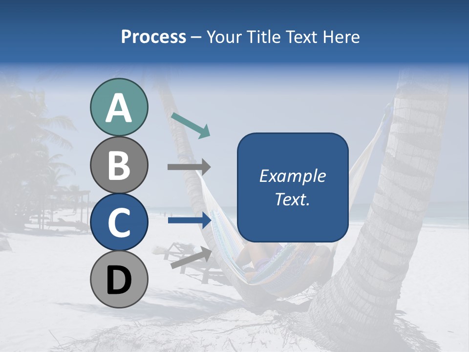 Young Woman Relaxing On The Hammock On A Tropical Beach PowerPoint Template