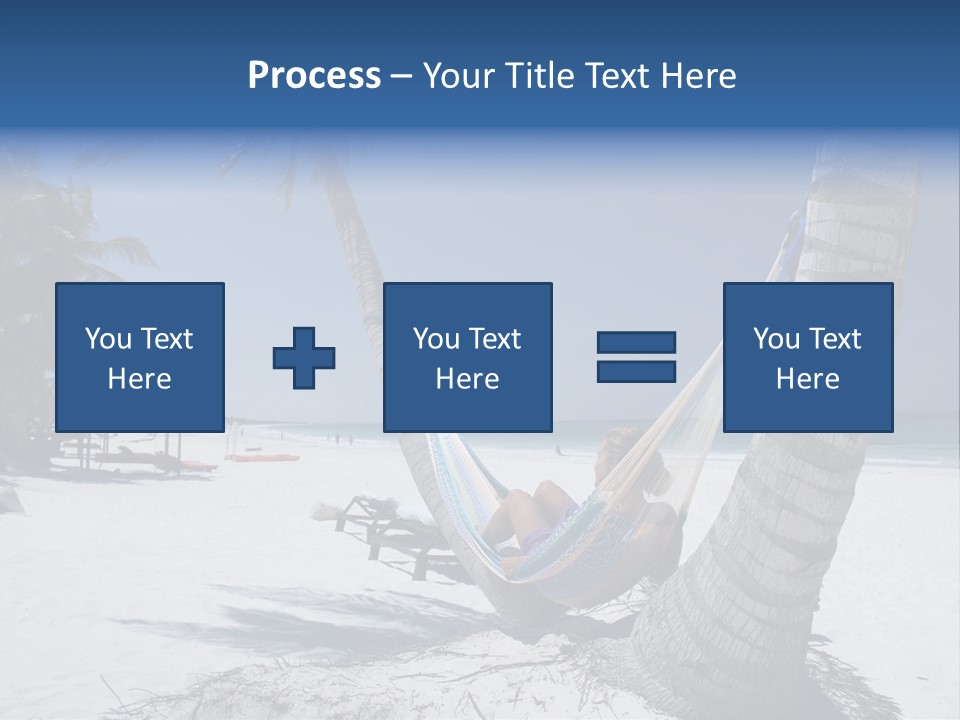 Young Woman Relaxing On The Hammock On A Tropical Beach PowerPoint Template